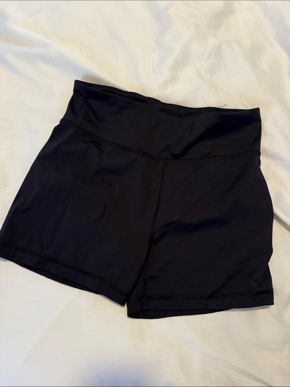 Black High-Waist Athletic Mini Spandex Shorts